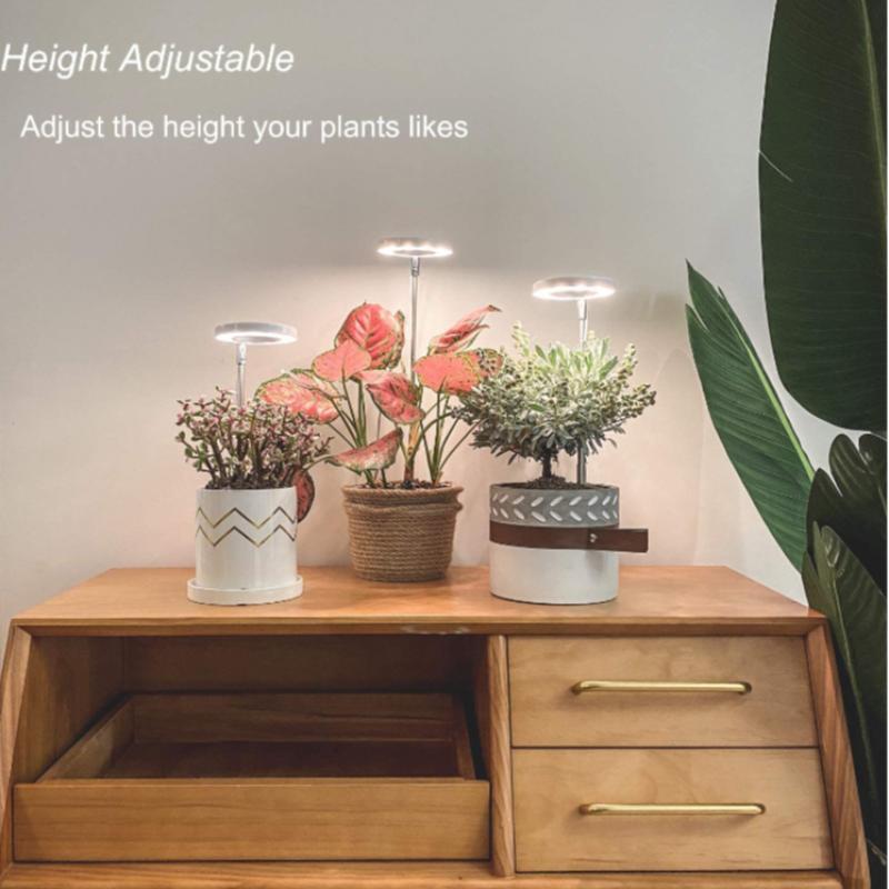 Full Spectrum LED Plant Growing Light, Height Adjustable Growing Lamp, 4 Dimmable Brightness Small Plants Growing Lamp, Pot, Modern, Home 4