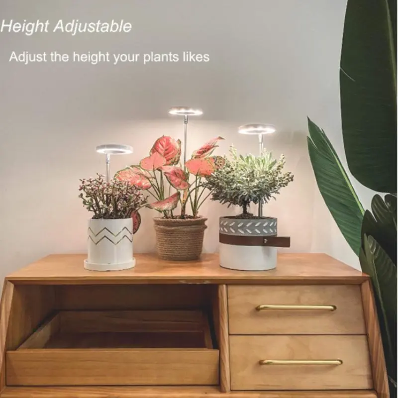 Full Spectrum LED Plant Growing Light, Height Adjustable Growing Lamp, 4 Dimmable Brightness Small Plants Growing Lamp, Pot, Modern, Home 3
