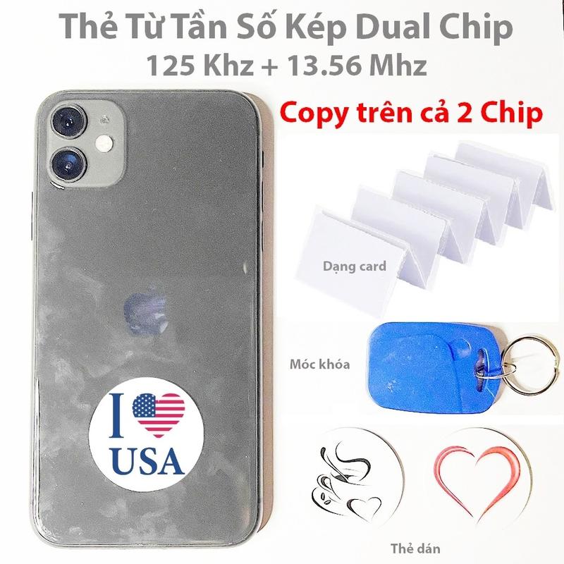 Thẻ từ tần số kép dual chip ID 125 Khz + IC 13.56 Mhz sao chép thẻ dán điệ