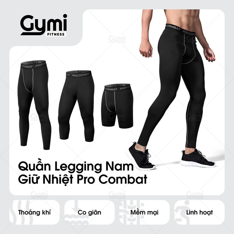 QUẦN GIỮ NHIỆT NAM COMBAT PRO, QUẦN LEGGING TẬP GYM NAM MÀU ĐEN Sport