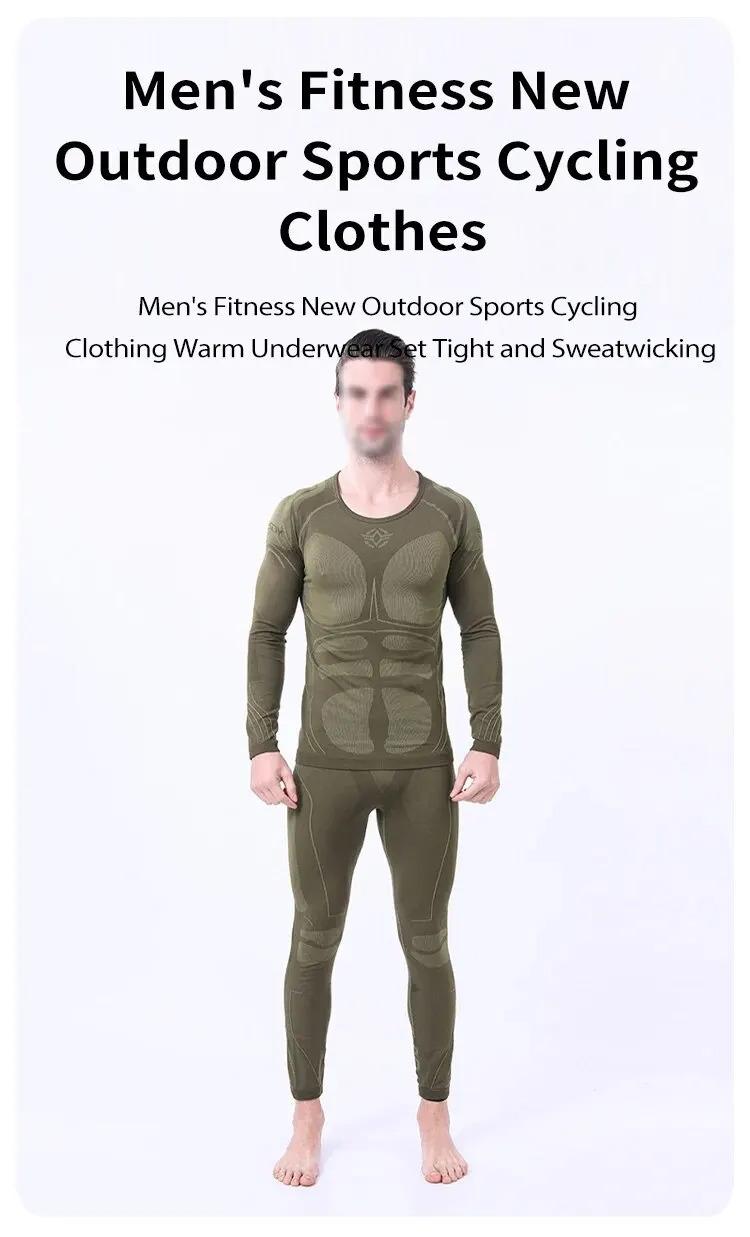 Product Introduction of Men Sport Thermal Underwear Suits Outdoor Cycling Compression Sportswear Quick Dry Breathable Clothes Fitness Running Tracksuits 17