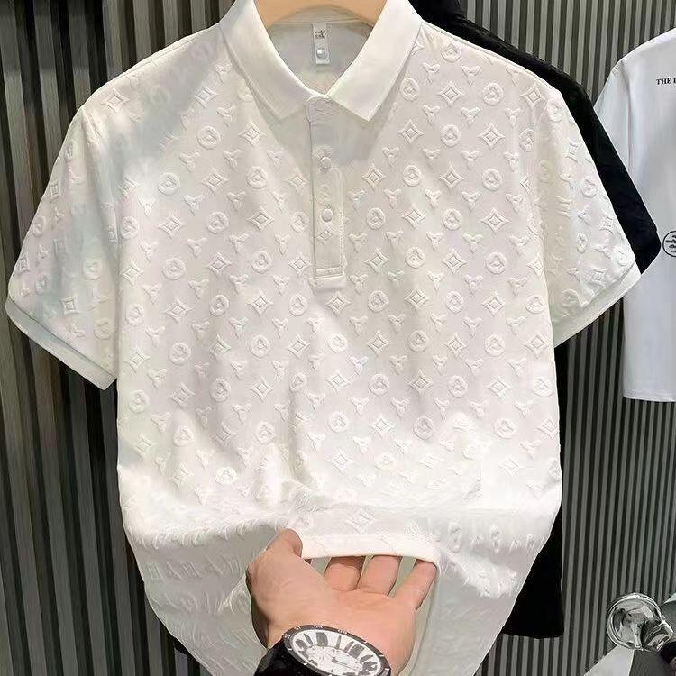 Áo Polo Jacquard, Thời Trang Cao Cấp, Giá Cả Phải Chăng, Sang Trọng, Phong Cách Thường Ngày Thoải Mái Và Thoáng Khí, Thích Hợp Cho Giới Trẻ, Ve Áo Mỏng, Áo Thun Ngắn Tay, Thích Hợp Cho Công Sở Và Công Việc, Dành Cho Nam Và Nữ, Hàng Mới Về Mùa Hè 0