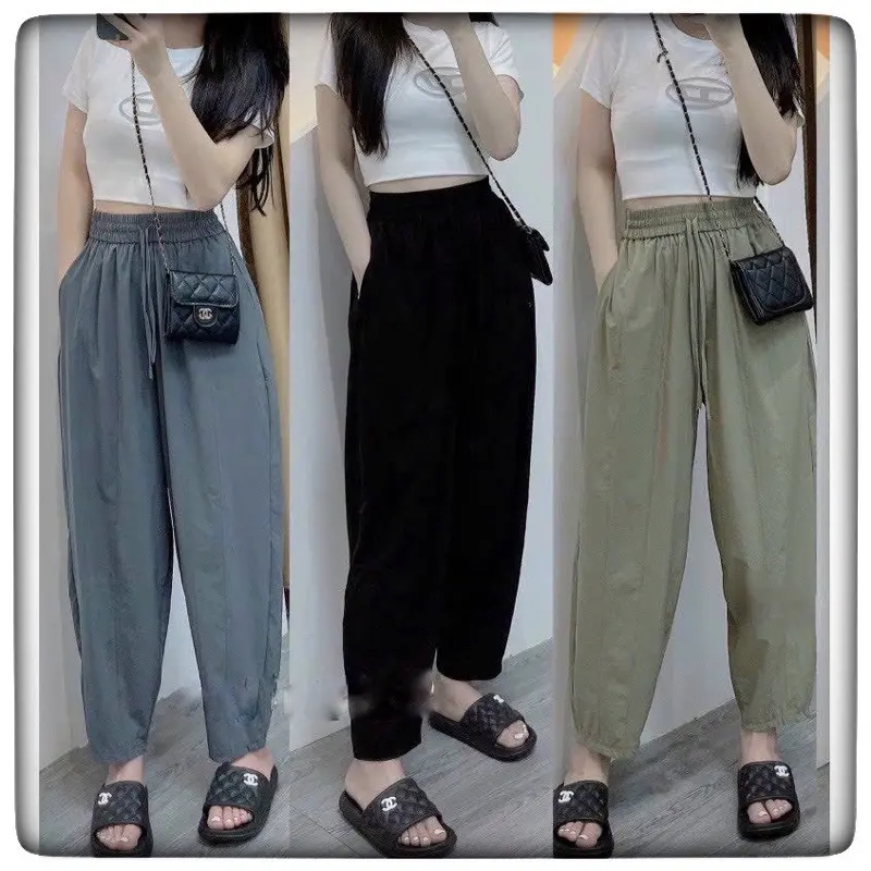 Quần Baggy [ combo 2 quần Baggy cạp cao chất gió mềm mịn co giãn 4 chiều