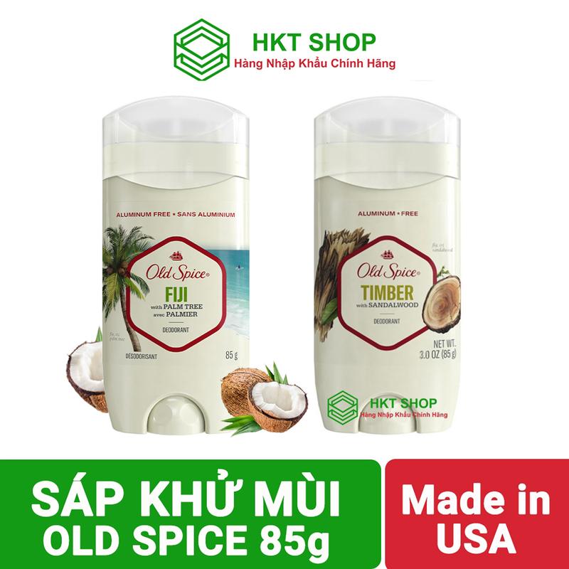 Lăn khử mùi Old Spice Dạng Sáp Xanh không muối nhôm 85g, Hương FIJI, TIMBER Khử Mùi Hôi