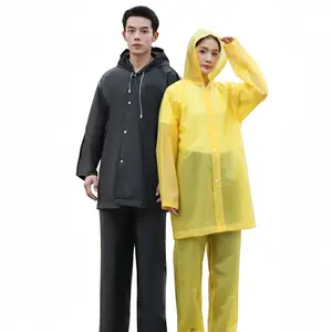 Jas Hujan Dewasa Setelan Celana Raincoat Desain Polos Dan Lengan Kuat SRH-03
