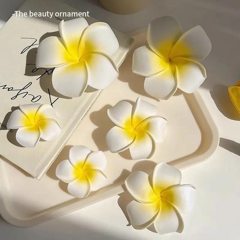 Product Introduction of Fashion Women Plumeria Flower Hair Clips Girls Aesthetic Hairpins Egg Flower Barrette Party Bag Hair Accessories 22