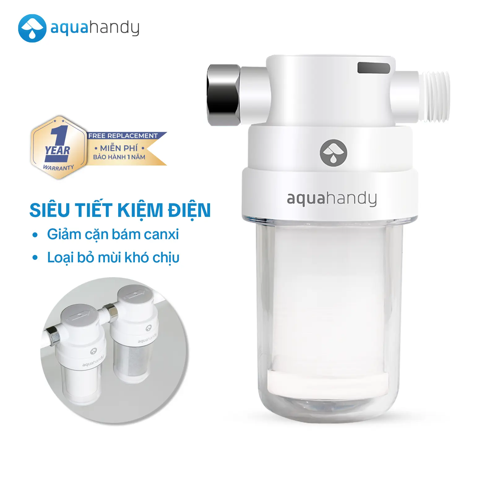 Thiết bị lọc thô iPree 1 AquaHandy loại bỏ các tạp chất bảo vệ các thiết bị gia dụng khỏi cặn bám Canxi