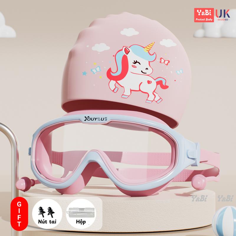 Combo Kính bơi trẻ em YouYou cao cấp kèm mũ bơi silicon, nút bịt tai cho bé trai bé gái YaBi Chống thấm nước Phụ Kiện bơi