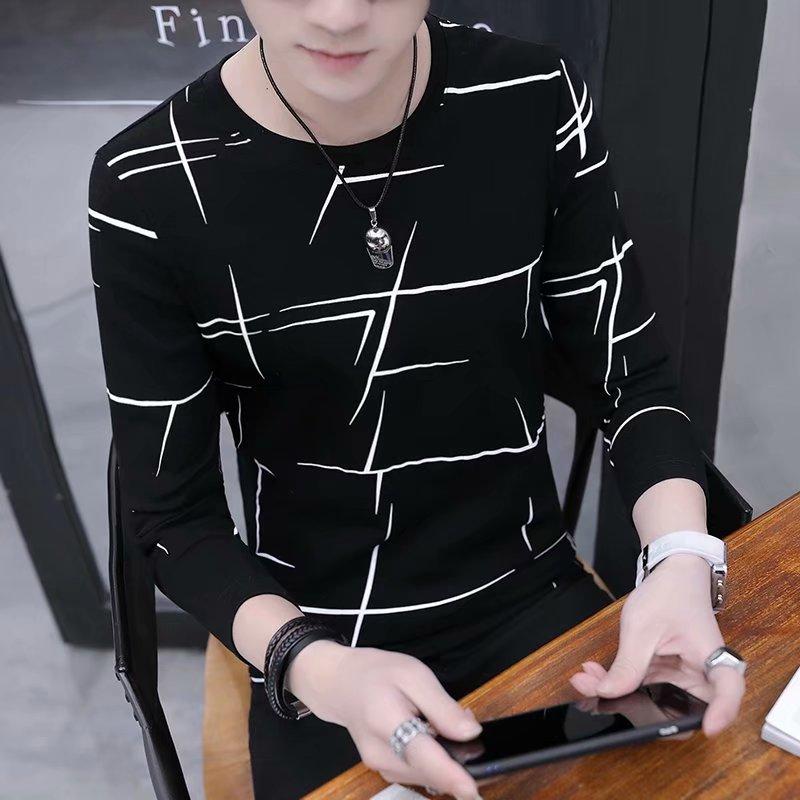 Product Introduction of Áo Thun Cho Nam, Ngủ Dài, Cổ Tròn, Xu Hướng Mới Thu Đông 2020, Áo Cơ Sở, Dáng Ôm, Phong Cách Hàn Quốc, Quần Áo Nỉ 15