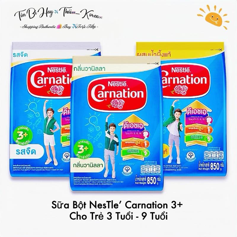 Bột Sữa Nguyên Kem Nestle Carnation 3+ Thái Lan - Ngăn Còi Xương [ Túi 500g-1.4kg ] Chua Ít Đường nguyen lieutrasua sữagấu