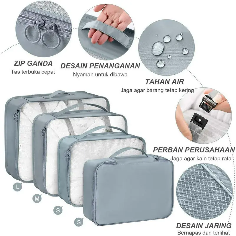 10 In 1 Travel Bag Tas Travel Organizer Bag Pouch Set Storage Luggage Bag Tas Penyimpanan Travel Tas Travel Organizer Koper Pouch Travel Baju Koper Tas Dalam Koper Packing Cubes Isi 10 Pcs Traveling Bag Organizer 2