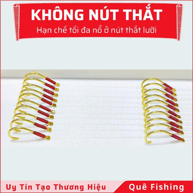 Cước xịn • 10 Bộ Thẻo Không Nút Thắt câu chép, rô phi, cá trôi, cá trắm • Lưỡi có ngạnh • Giảm tối đa đứt ở vị trí nút thắt • Quê Fishing Đi Câu