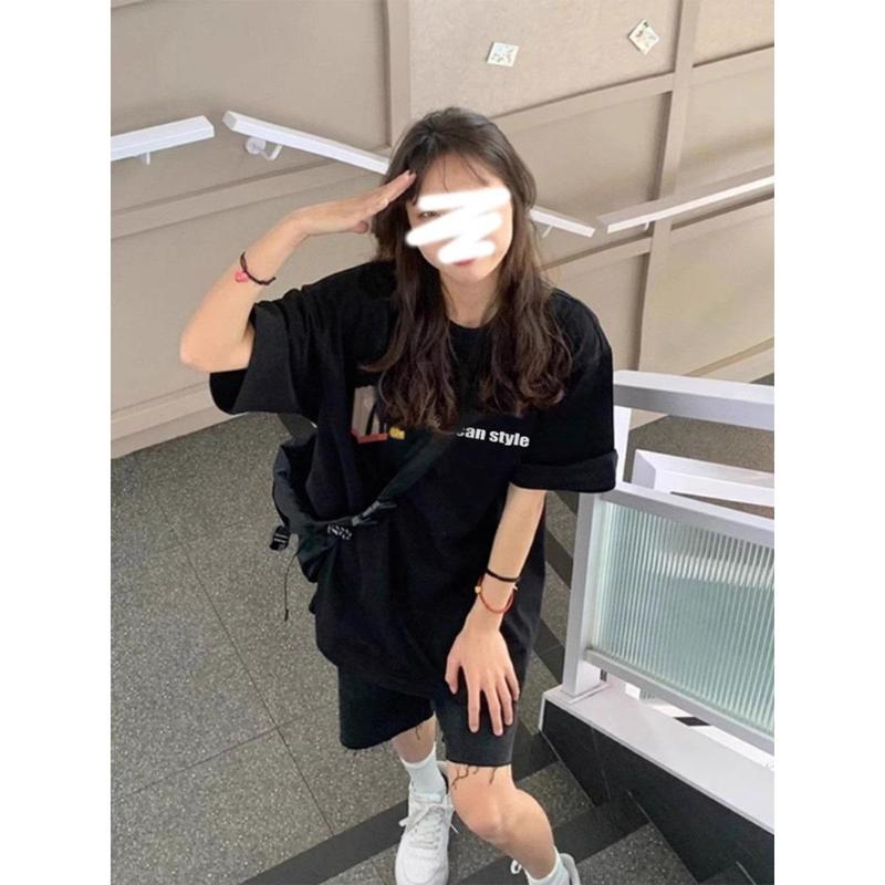 2025 [33000 People Collect This Brand] 100% Cotton National Fashion American Letter Short Sleeve T-shirt Men's Summer 2025 New Design Sense Niche Half Sleeve Top 2