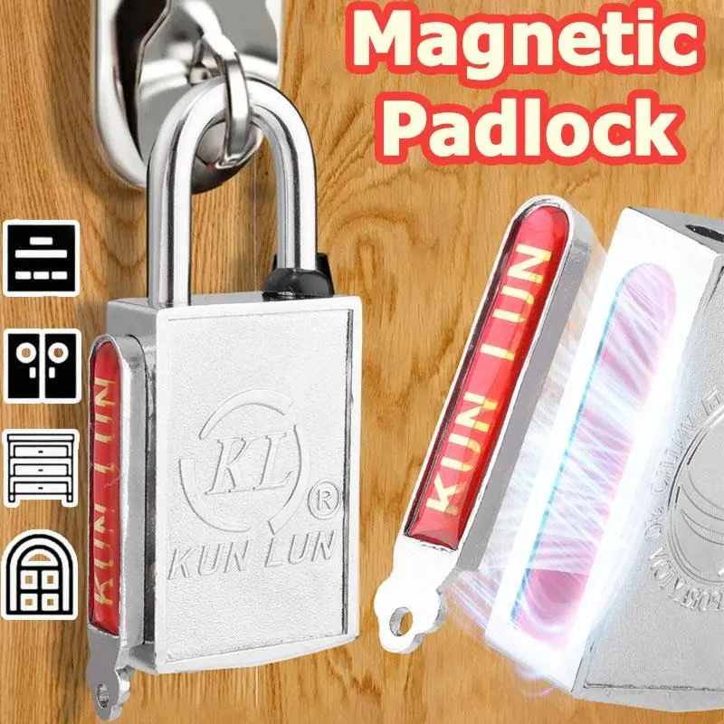 New Style Small Household Magnetic Induction Padlock Set - 30mm ...