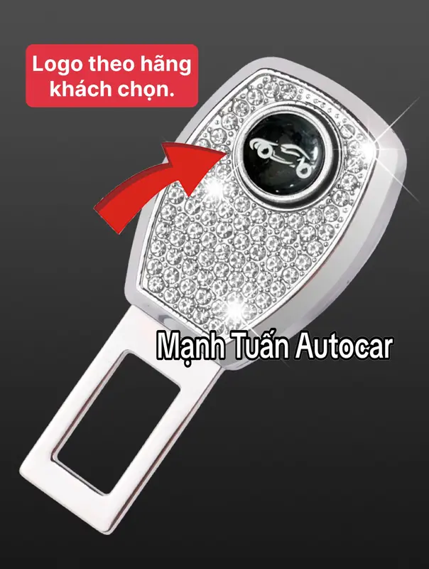 < Chốt Cắm Nối Tiếp > Chốt An Toàn Đính Đá, Chốt Đai Ngắt Chuông Ô Tô Bằng Kim Loại Có Logo Hãng Đính Đá 2