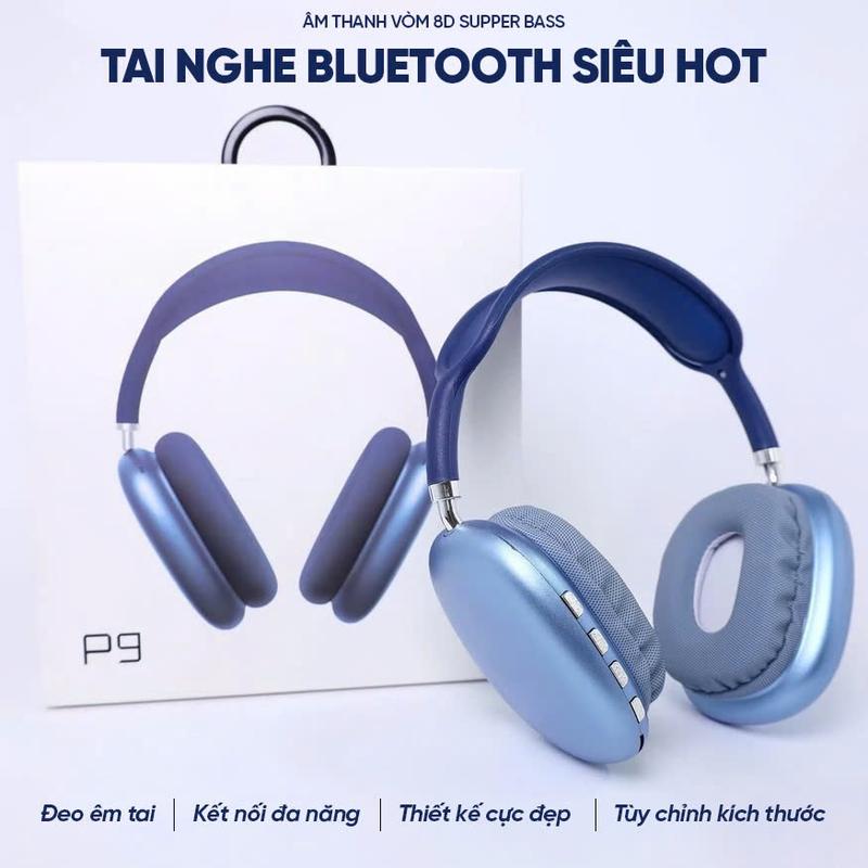 Tai nghe chụp tai P9  không dây chơi game khử ồn chủ động tai nghe kết nối bluetooth tai nghe bass căng iphone laptop điện thoại ows