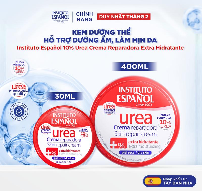 [Travel size] Kem Dưỡng Thể Hỗ Trợ Dưỡng Ẩm, Làm Mịn Da Instituto Español 10% Urea Crema Reparadora Extra Hidratante 30ml 0