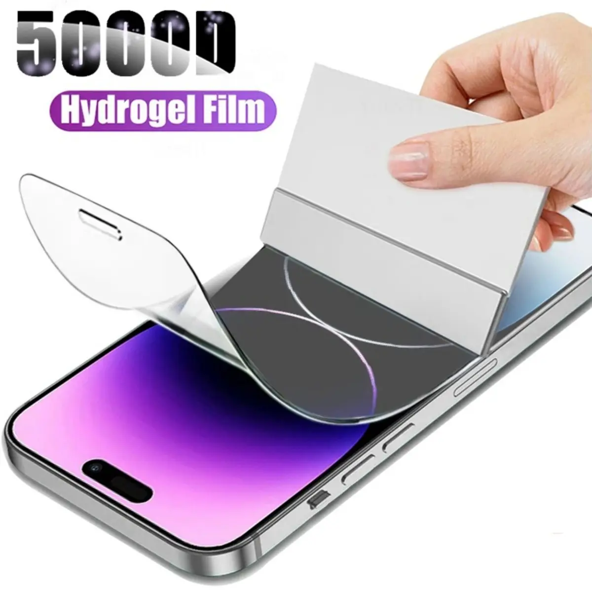 HD Full Coverage Hydrogel Screen Protector for iPhone 15 11 12 13 14 Pro Max Mini XR XS Max 7 8 PLUS Front Screen Protector with Soft Back Protector