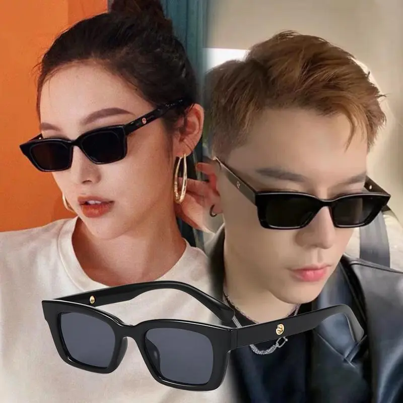 Kacamata Hitam Pria Wanita Dewasa Sunglasses Eyewear Putih Silver Korea Style Lensa Kotak Persegi Plastik Fashion Aksesoris Kcm10