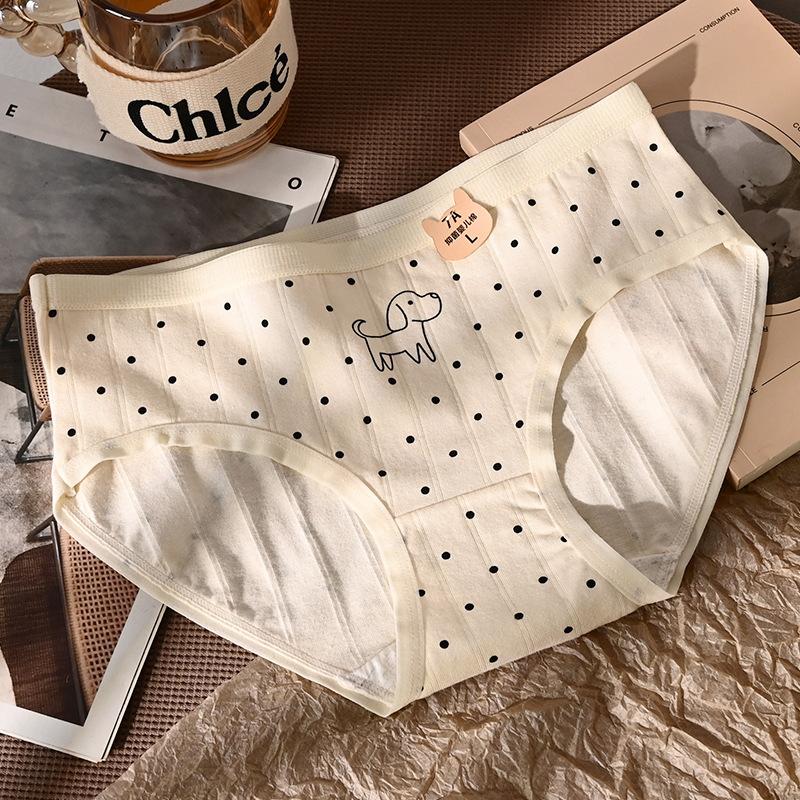 Product Introduction of 2025 Cotton Cartoon Printed Underwear for Women Elastic Hip Antibacterial Cotton Crotch Breathable Mid Waist Girl Student Underwear Fashion Best-Seller 25
