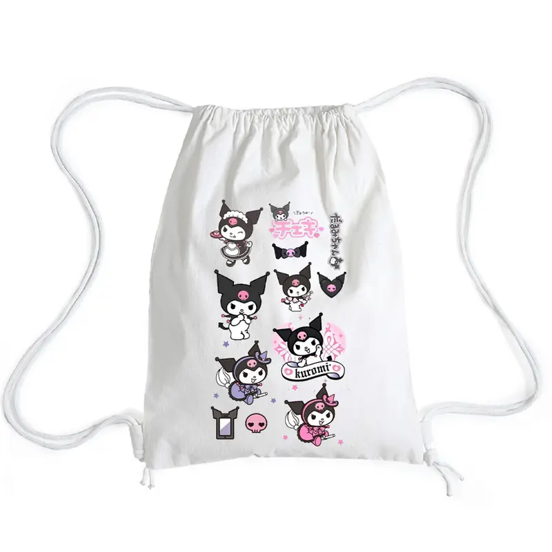 Tas Ransel Serut - Stringbag Wanita Kanvas Tebal Lucu Kece Gambar Kuromi l Digedot.Id 2