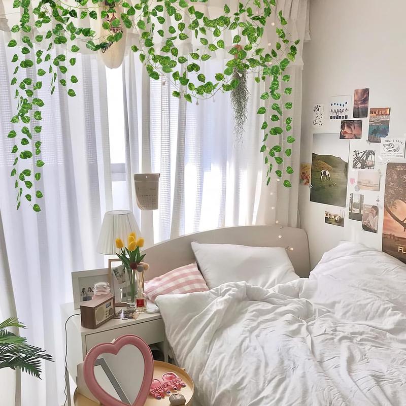 Product Introduction of Artificial Ivy Leaf, 36/48/60pcs Fake Hanging Vine Plant, Fake Ivy Leaf, Decorative Plants for Home Bedroom Wall Decoration, Party Background Decoration 7