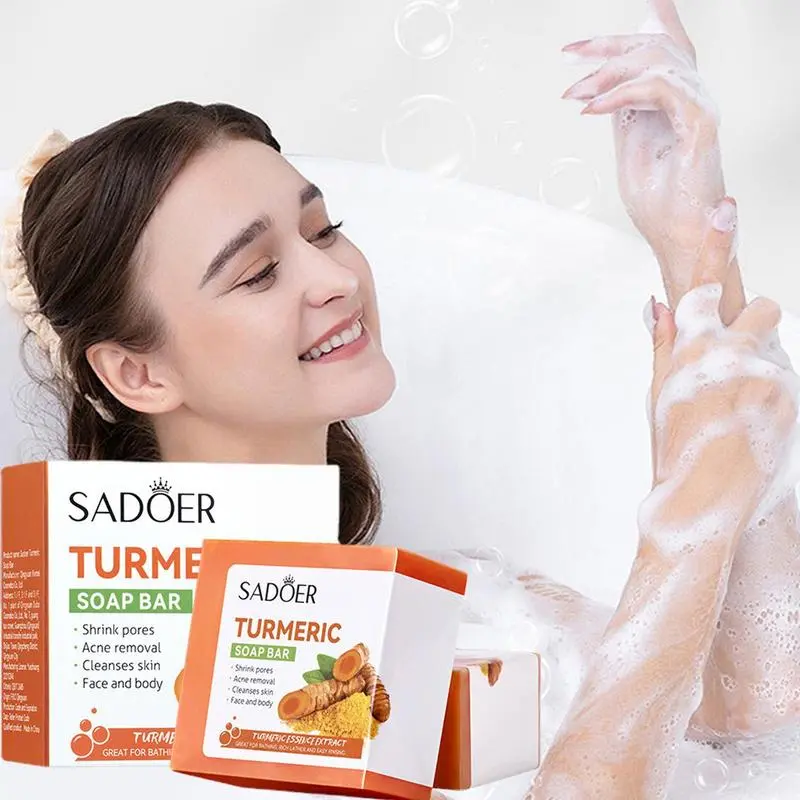 Turmeric Soap Bar For Face & Body Hyperpigmentation Natural Handmade Soap Brightens Skin Evens Tone Fades Scars Age Spots