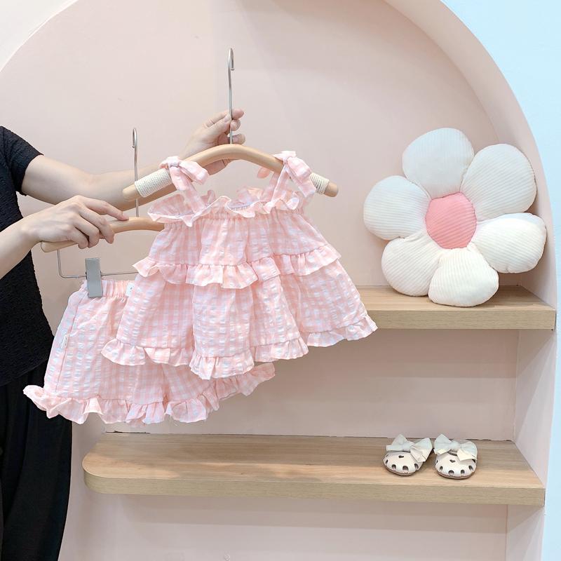 [Tiểu Yến KID] S1355-Quần áo hè bé gái, set 2 dây thô đũi mềm mát