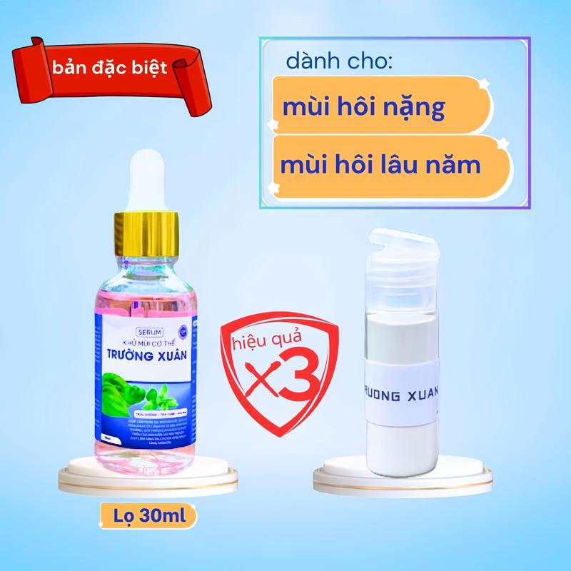 [BẢN ĐẶC BIỆT] Serum khử Mùi Hôi Nách Hôi Chân 30ml + 01 Bột Khử Mùi Tăng Cường Trường Xuân