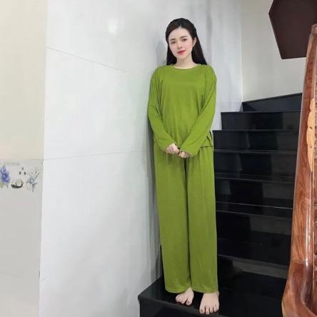 Product Introduction of Bộ Thun Lạnh Vạt Bầu Ống Rộng Tay Dài mặc nhà , ủ Kem , bầu bí , ở cữ Top Nữ Cotton Women 7