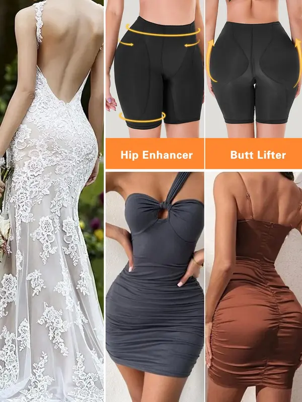 Women's Solid High Waist Shapewear Shorts, Tummy Control Butt Lifting Shapewear Bottoms, Women's Shaper for Daily Wear 6