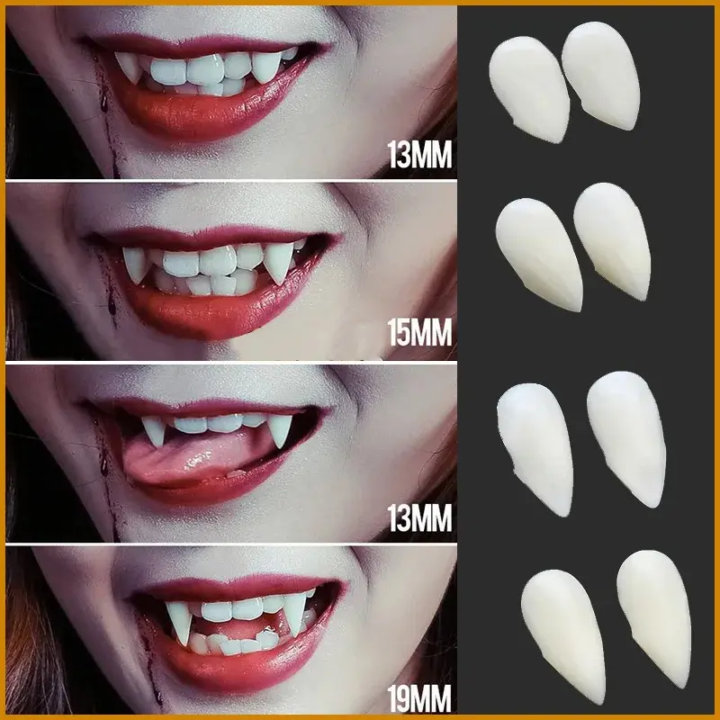 Răng Răng Nanh Ma Cà Rồng Halloween, Đạo Cụ Răng Giả, 1 Đôi, Dính Răng Giả, Trang Trí Tiệc, Thích Hợp Cho Trang Phục Halloween, Trang Trí 8