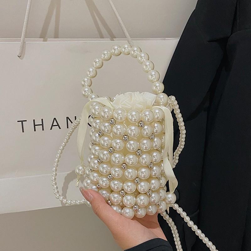 Product Introduction of Túi Trụ Ngọc Trai Nhân Tạo Kết Hạt Trai Kem Bạc Cho Nữ (Bag) dây 2