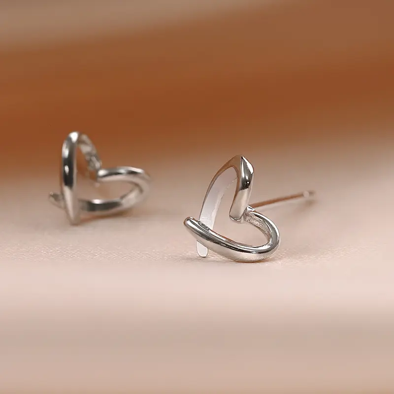 Bông Tai Trái Tim, Bạc Sterling 925, Dành Cho Phụ Nữ, Hợp Xu hướng, Thiết Kế Đơn Giản, Cao Cấp Độc Đáo Trang Sức Tai Thanh Lịch, Hàng Mới Về Mùa Hè 2024