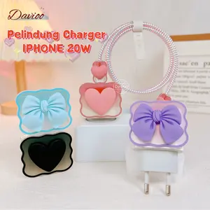 DAVIOO Pelindung Charger FOR iPhone 20W | Set 5 PCS Paket Cover Pelindung Kepala Charger & Kabel Untuk Charger Original FOR iPhone 20W