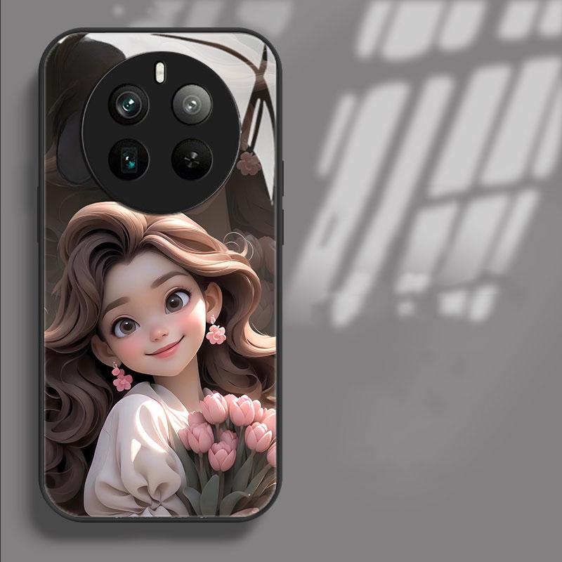 Product Introduction of With Camera Cover Lens Protector Casing For Realme 12 Pro 12X 12 11Plus Realme 11 12 Pro 4G 5G 2024 Shockproof Phone Case Cute the Runaway Princess Luxury Liquid Girls Glass Phone Case Accessories Protective 19