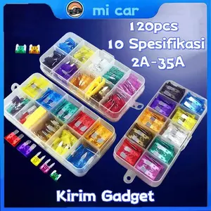 [micar] 120pcs Sekring Sikring Tancap Kecil Mini Untuk Motor Mobil  5A 10A 15A 20A 25A 30A  Car/Universal Motor Mobil
