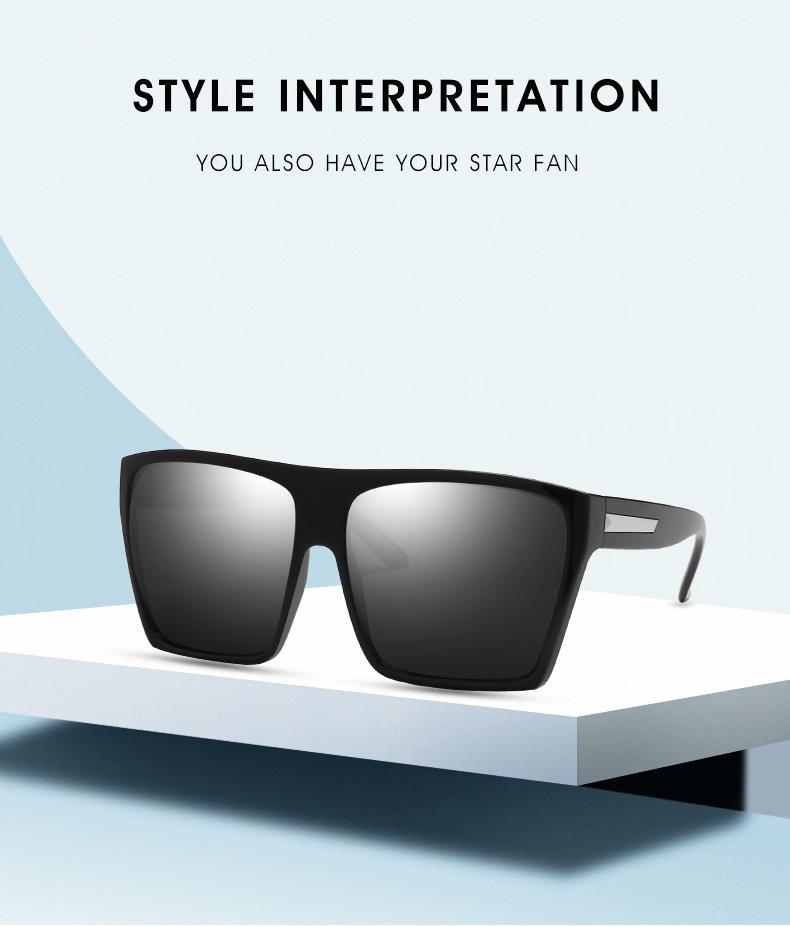 Product Introduction of New Large Frame Square Sunglasses Female Personality Metal Strip Sunglasses Trendy Glasses 3