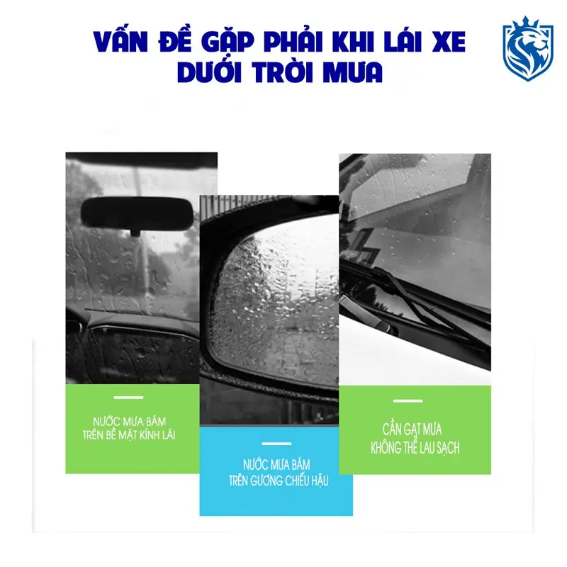 Chai xịt chống bám nước trên kính gương xe dung tích 300ml chống đọng nước mưa nano cải thiện tầm nhìn oto omino 5