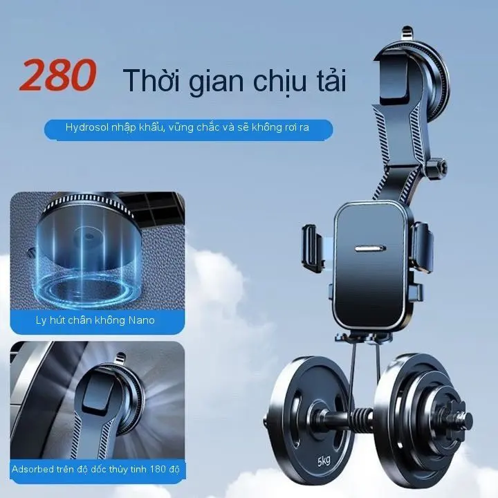 Giá đỡ điện thoại trên ô tô dạng thác nước A29, xoay linh hoạt, hút chân không mạnh mẽ, đệm silicon chống trầy xước taplo gi áđỡđ i ệ n giadodienthoai  oto360 car  accessories 4