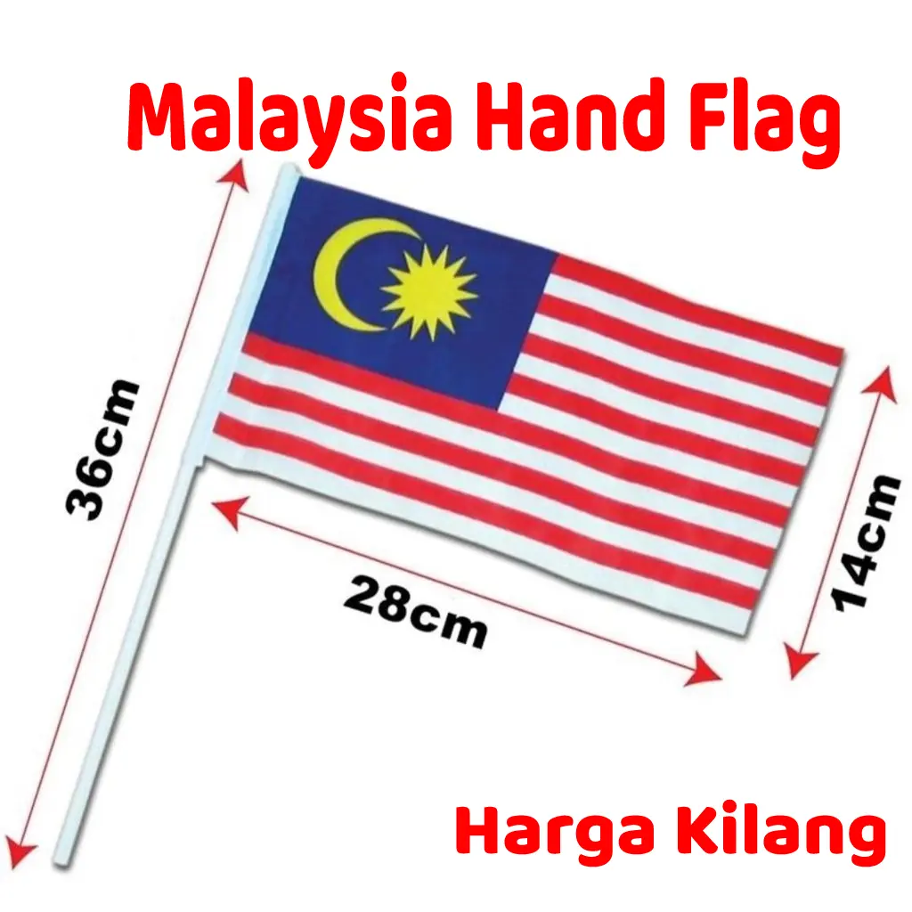 Bendera Malaysia Bendera Tangan Malaysia Hand Flag / Malaysia Welcome Flag / Jalur Gemilang / Bendera Malaysia / Malaysia Flag / Bendera Tangan / Merdeka Supplies