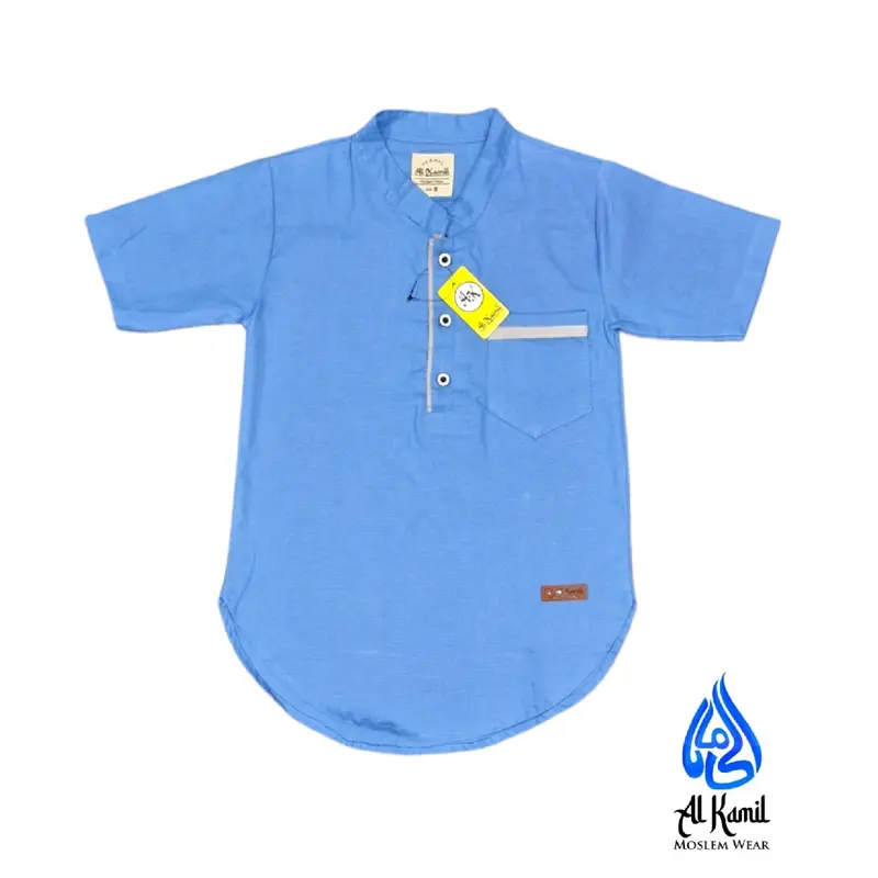 ATASAN KOKO KURTA ANAK 1-10THN Katun SIGARET Polos Setrip Muslim Tangan Pendek celana Panjang Remaja baju laki2 1–12 6