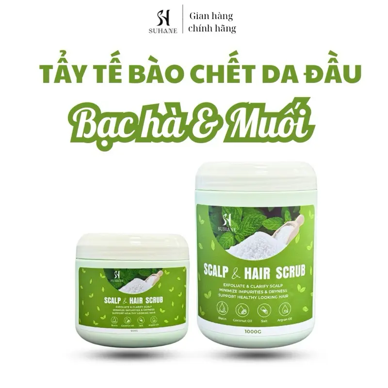 HŨ 1KG MUỐI TẨY TÊ BÀCHẾT DA ĐẦU BẠC HÀ