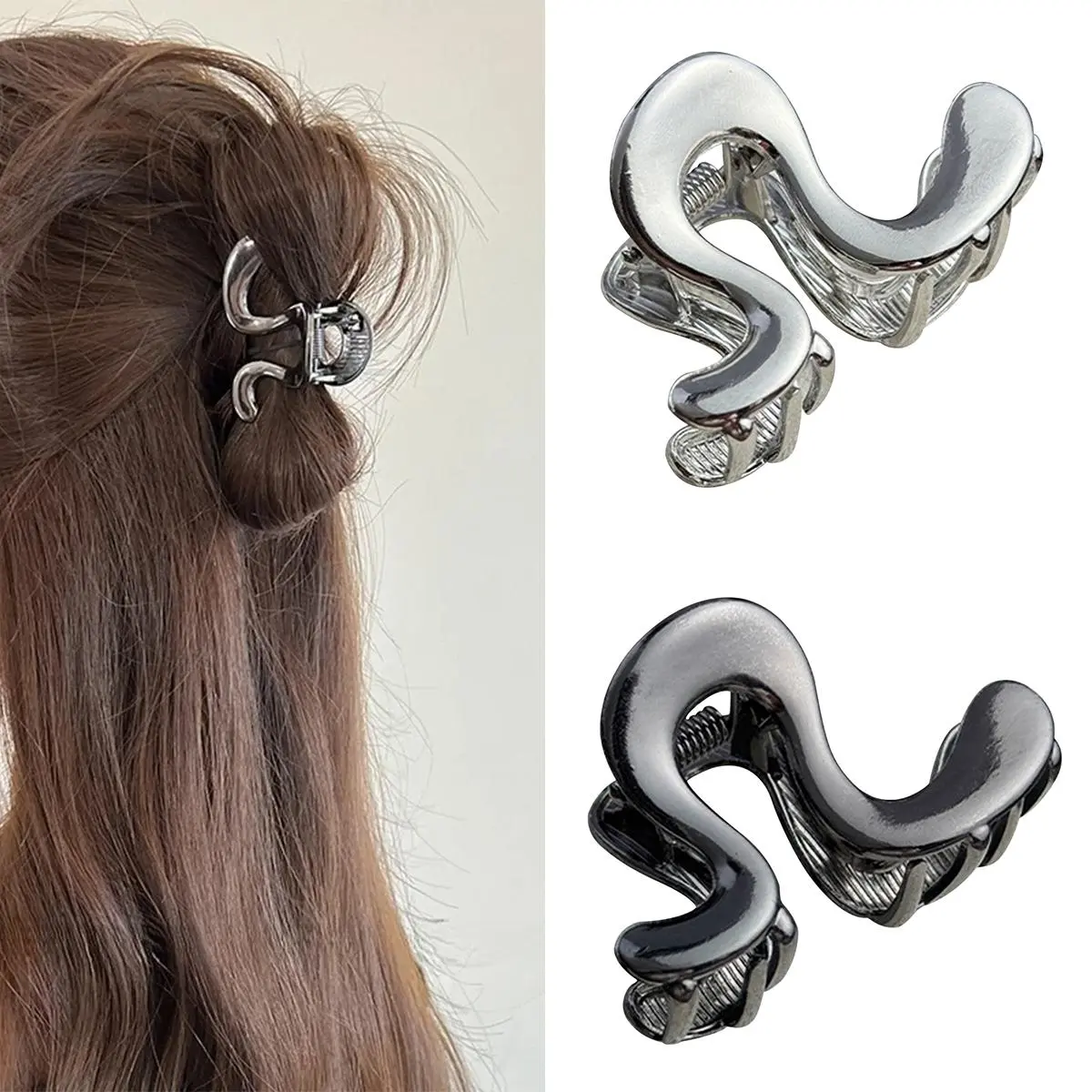 New Simple Irregular Metal Hair Clips Elegant Geometric Women Ponytail Clip Crab Claw Fashion Headdress Hair Accessories
