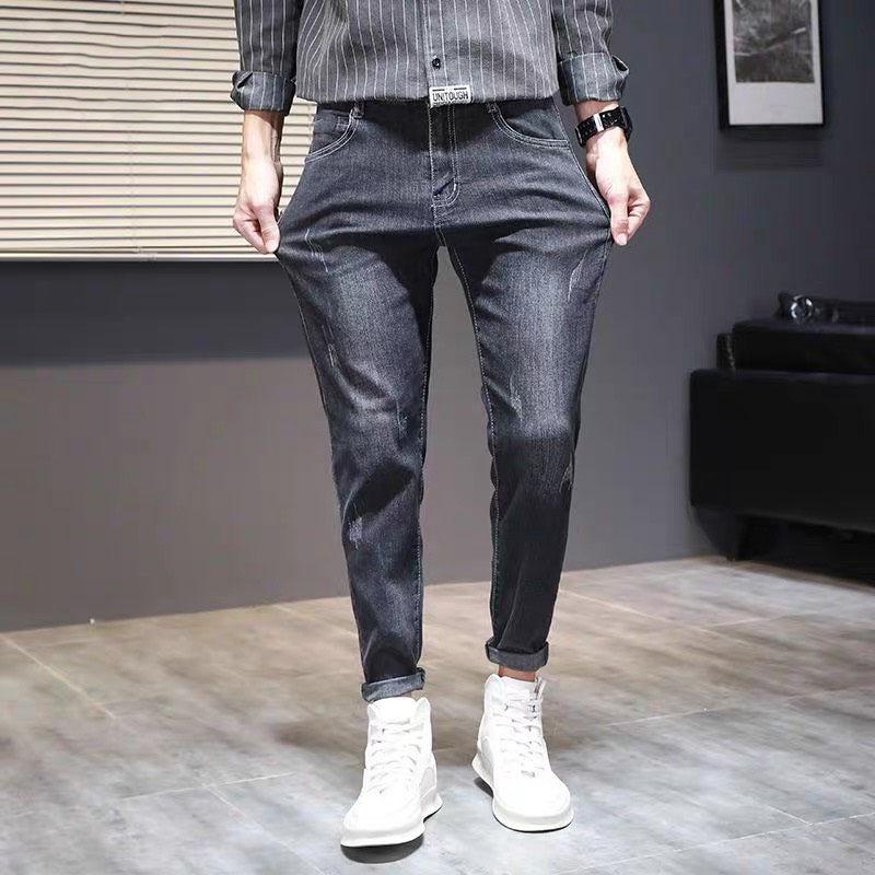 QUẦN JEAN NAM VẢI ĐẸP DÀY DẶN CO GIÃN DÁNG ÔM NHẸ  ĐEN XÁM MỜ XƯỚC NHẸ BODY QUẦN BÒ NAM MÃ 310c Menswear Cotton Denim Có Túi Z1 Kem