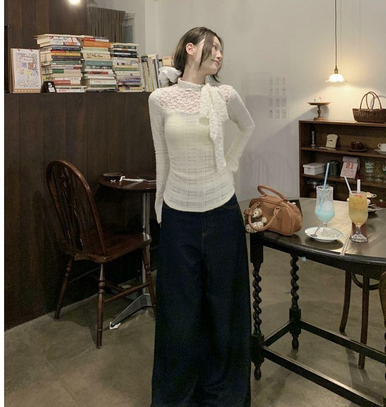 Product Introduction of Áo Ren Thiết Kế Phong Cách Pháp, Dành Cho Nữ, Dáng Ôm, Bộ Sưu Tập Thu Đông, Hàng Mới Về 2024, Dễ Thương Và Gợi Cảm, Áo Mặc Trong Giấu Kín Sơ Mi Women Top 14