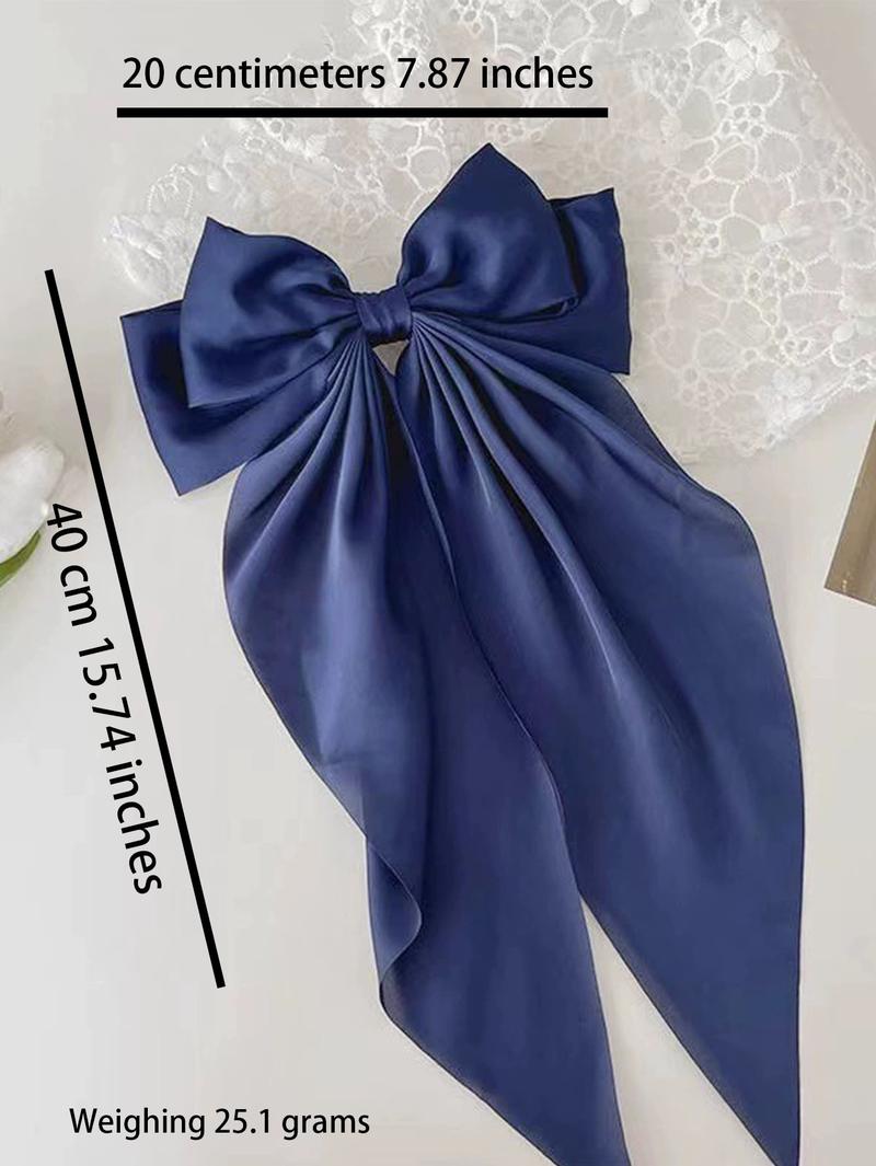 Product Introduction of Korea Big Bow Floral Long Ribbon Hairpin Headband Back Head Hair Clip Women Fashion Hair Accessories 4