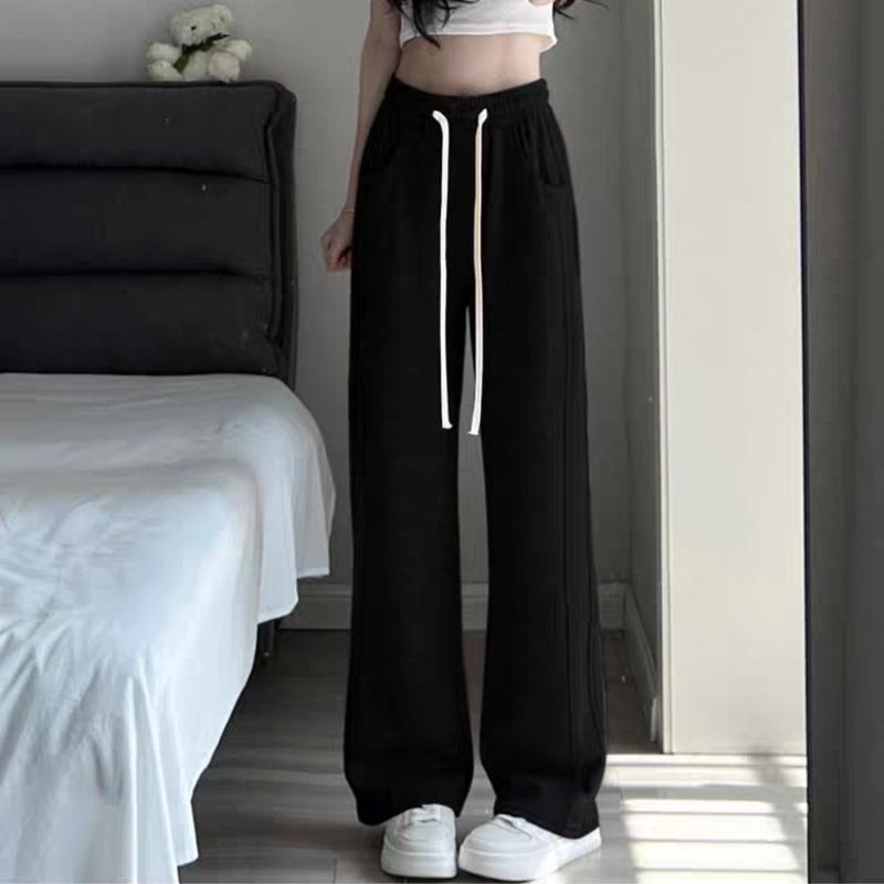 Quần suông dài  bigsize nữ lưng thun form rộng chất gân tăm co giãn mềm mịn - Q14