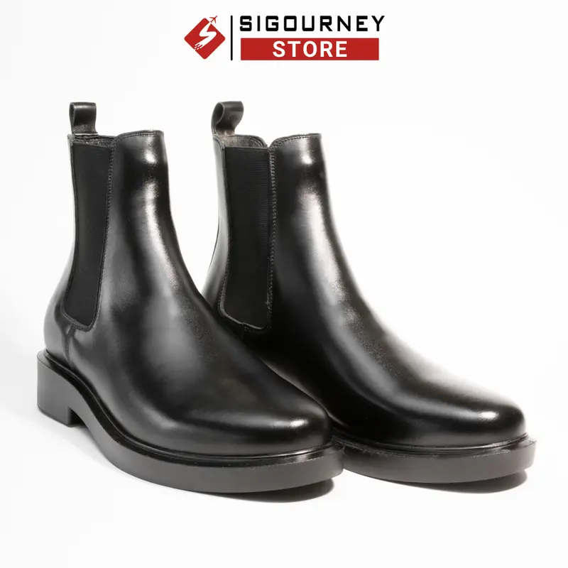 Chelsea Boots nam mũi tròn, đế cao 5cm SIGOURNEY BOOTS-04 - Bảo hành 18 tháng GiàY 0