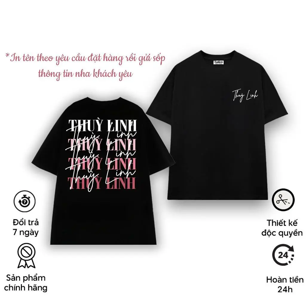 Áo thun Unisex IN CHỮ TÊN THEO YÊU CẦU có thể đổi màu chữ, chất COTTON co dãn 2 chiều thám hút mồ hôi, áo có size từ size M-4XL dành cho cả nam và nữ Menswear Cổ Tròn
